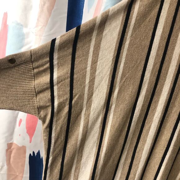 RXB Black Cream Tan Striped Oversized Sweater Size XL - Picture 8 of 16